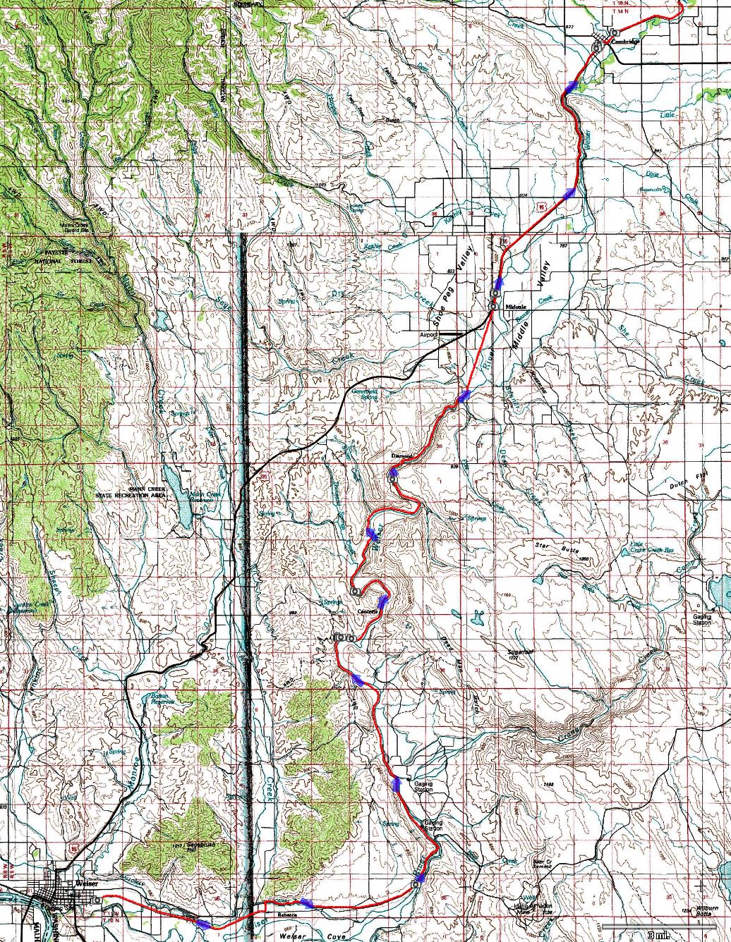 Weiser River Trail Map Weiser River Trail - Day 1