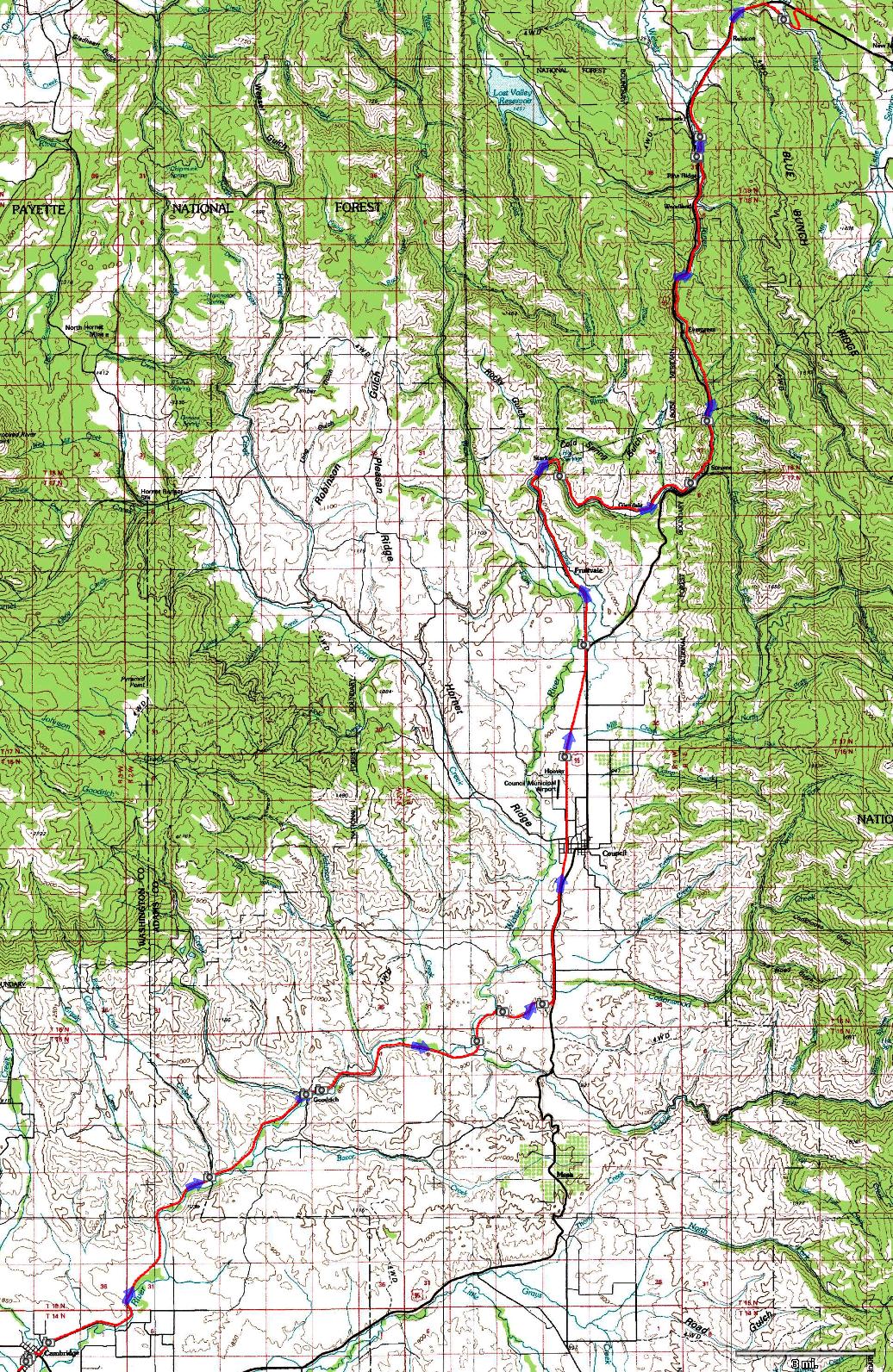 Weiser River Trail Map Weiser River Trail - Day 2